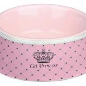 Миска для кошек Princess, 0.18 л, ø 12 см, керамика, розовый