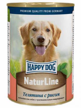 Консервы для собак Happy Dog со вкусом Телятина с рисом