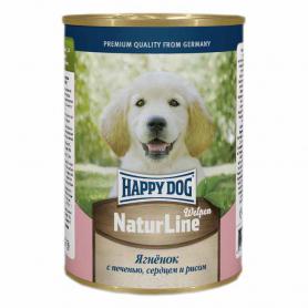 Консервы для щенков Happy Dog Welpen: Ягненок с печенью, сердцем и рисом