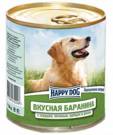Консервы для собак Happy Dog со вкусом Вкусная Баранина с печенью, сердцем, рубцом и рисом