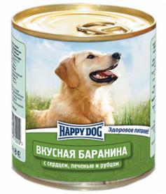 Консервы для собак Happy Dog со вкусом Вкусная Баранина с печенью, сердцем, рубцом