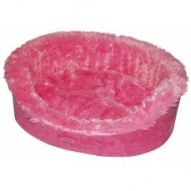 Меховой лежак розового цвета для кошек, 50x40x16 см