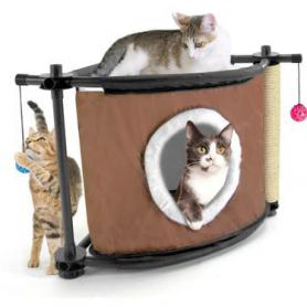 Игровой комплекс с когтеточкой для кошек «Сонное царство», 44x45x45 см, сизаль, Sleepy Corner