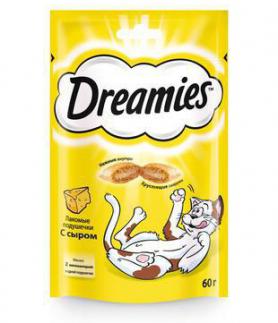 Dreamies лакомые подушечки для кошек с сыром