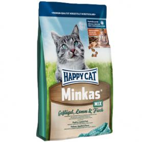 Happy Cat Minkas Mix c птицей, ягненком и рыбой