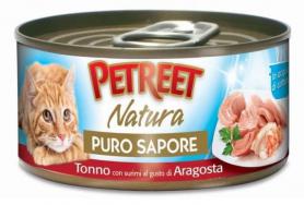 PETREET Консервы для кошек Кусочки Тунца с Сурими со вкусом Лобстера в Рыбном Супе