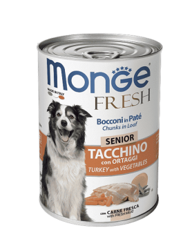 Консервы для пожилых собак Monge Dog Fresh Chunks in Loaf мясной рулет индейка с овощами