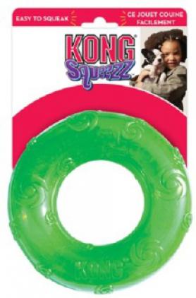 KONG игрушка для собак Сквиз Кольцо d 16 см большое резиновое с пищалкой