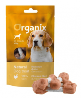 Organix лакомства для собак «Куриные гантельки» (100% мясо)