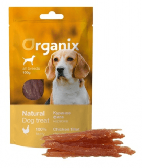 Organix лакомства для собак «Нарезка из куриного филе» (100% мясо)