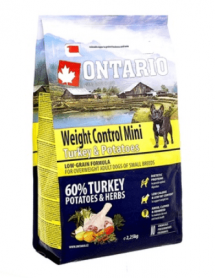 Ontario (Онтарио) корм для собак мелких пород с индейкой и картофелем, Контроль веса