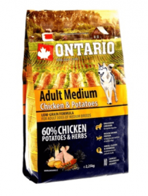 Ontario (Онтарио) корм для собак средних пород, с курицей и картофелем