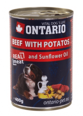Ontario (Онтарио) консервы для собак c говядиной и картофелем