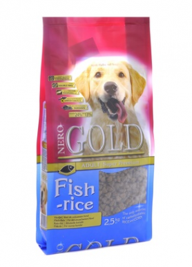 NERO GOLD Корм для взрослых собак: рыбный коктейль, рис и овощи