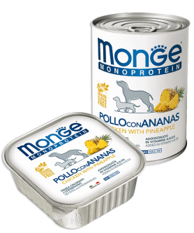 Консервы для собак MONGE POLLO CON ANANAS из курицы и ананаса