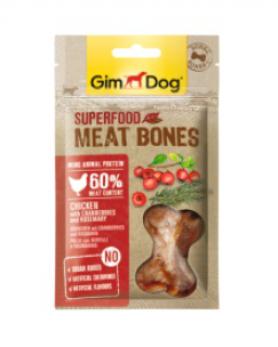 GimDog Superfood Meat Bones лакомство для собак из курицы с клюквой и розмарином