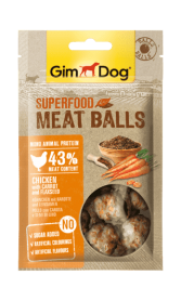 GimDog Superfood Meat Balls лакомство для собак из курицы с морковью и семенами льна