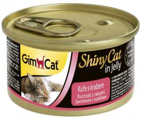 GimCat ShinyCat in Jelly Консервы для кошек из курицы с крабом