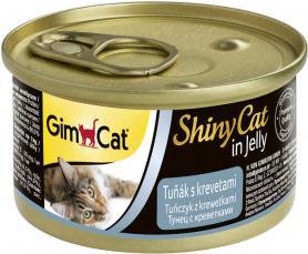 GimCat ShinyCat in Jelly Консервы для кошек из тунца с креветками