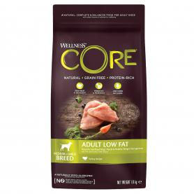 Wellness CORE (Велнесс Кор) Беззерновой корм со сниженным содержанием жира для взрослых собак средних и крупных пород из индейки с курицей