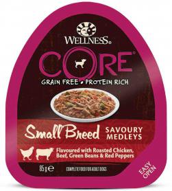 Wellnes Core (Вэлнесc Кор) Консервы для собак мелких пород из курицы с говядиной, зеленой фасолью и красным перцем