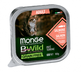 Monge Bwild Беззерновые консервы для кошек из лосося с овощами