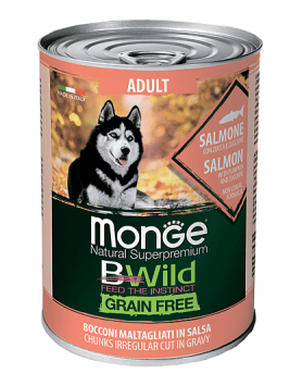Monge Dog Bwild Grain Free Беззерновые консервы для собак из лосося с тыквой и кабачками