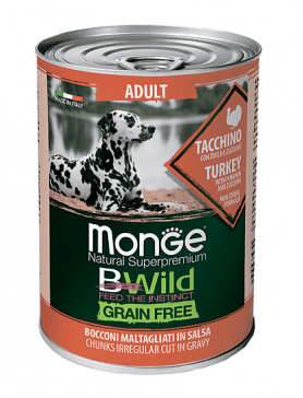 Monge Dog Bwild Grain Free Беззерновые консервы для собак из индейки с тыквой и кабачками
