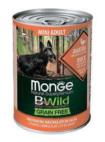 Monge Dog Bwild Grain Free Mini Беззерновые консервы для собак из утки с тыквой и кабачками