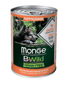Monge Dog Bwild Grain Free Беззерновые консервы для щенков всех пород из утки с тыквой, кабачками
