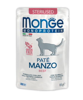 Monge Cat Monoprotein Монопротеиновые паучи для стерилизованных кошек с говядиной