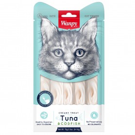 Wanpy (Вампи) Cat лакомство для кошек нежное пюре из тунца и трески 70 гр.