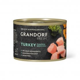 Grandorf Fresh консервы для собак из индейки с тыквой и брокколи