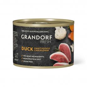 Grandorf Fresh консервы для собак из утки с бататом и цветной капустой