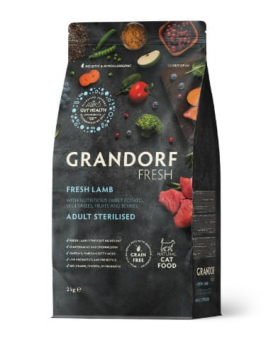 Grandorf Fresh корм стерилизованных или пожилых кошек с ягнёнком