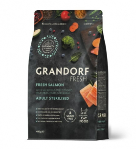 Grandorf Fresh корм стерилизованных или пожилых кошек с лососем