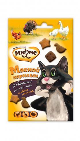 Лакомство для кошек Мнямс «Мясной карнавал» с уткой, индейкой и курицей 50 гр.