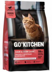 GO'KITCHEN Сухой корм для кошек и котят с лососем, фруктами и овощами