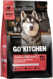 GO'KITCHEN Сухой корм для собак и щенков с лососем, фруктами и овощами