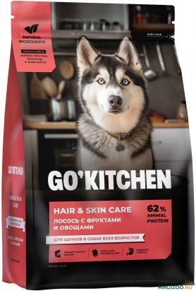 GO'KITCHEN Сухой корм для собак и щенков с лососем, фруктами и овощами