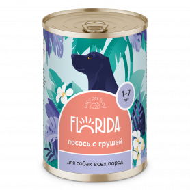 FLORIDA консервы для собак, лосось с грушей