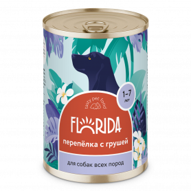 FLORIDA консервы для собак, перепёлка с грушей
