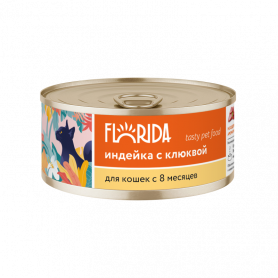 FLORIDA консервы для кошек, индейка с клюквой