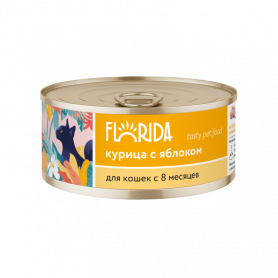 FLORIDA консервы для кошек, курица с яблоком