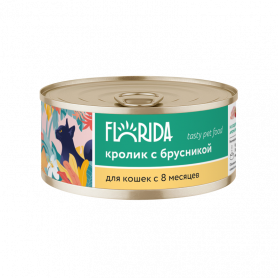FLORIDA консервы для кошек, кролик с брусникой