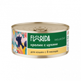FLORIDA консервы для кошек, кролик с цукини