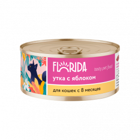 FLORIDA консервы для кошек, утка с яблоком