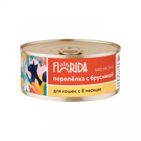 FLORIDA консервы для кошек, перепёлка с брусникой