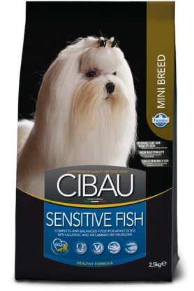 Сухой корм Farmina (Фармина) CIBAU SENSITIVE FISH MINI для взрослых собак малых пород, со склонностью к пищевой аллергии, с рыбой