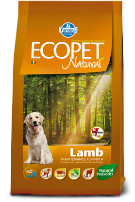Cухой корм Farmina (Фармина) ECOPET natural LAMB MEDIUM для взрослых собак средних пород с проблемами пищеварения, с ягненком